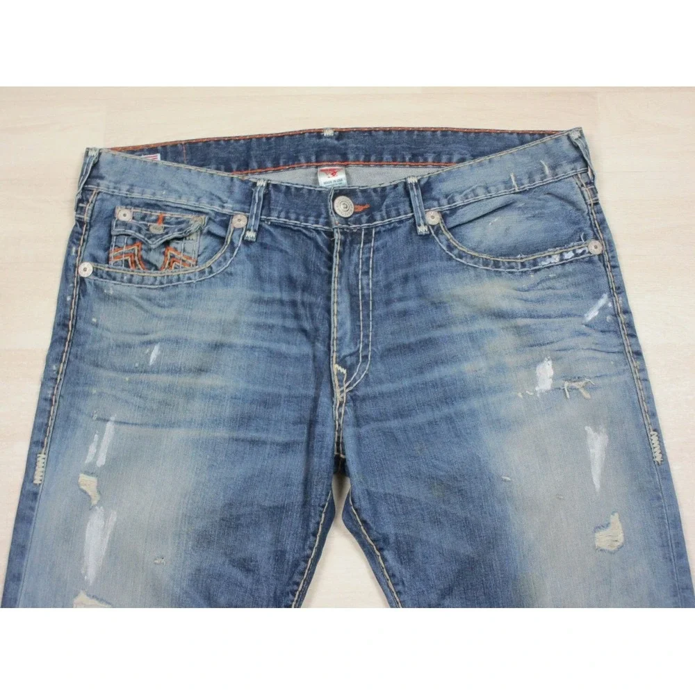 True‎ Religion Men's Designer Jeans - Ricky Super T USA Straight 43x34 Flap